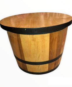 Unikat Handgefertigter Holzfass Couchtisch mit viel Stauraum für Retro Lieblingsorte im Wohnzimmer - Fass Bar (wenge)
