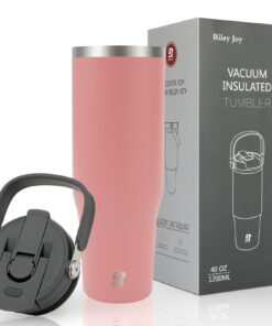 Riley Joy Thermobecher 1.2L Edelstahl für Auto Sport Reise - 3-in-1 Deckel & Strohhalm Spülmaschinenfest 12h Hitzewiders