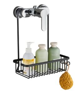 MAMHUN Hängendes Duschregal zum Hängen Ohne Bohren - Platzsparendes Badregal für Mischbatterie - Schwarz – Shampoo & Du