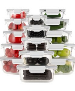 Frischhaltige Meal Prep Boxen Glas 15 Stück Weiss