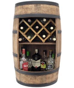 Weeco Weinregal 80cm - Hausbar Deko Schrank - Rustikales Fassmöbel für Alkohol