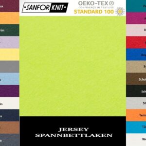 EXKLUSIV HEIMTEXTIL Jersey Spannbettlaken Apfelgrün 100% Baumwolle Öko - Tex Zertifiziert, Matratzenhöhe bis 25 cm, Mark