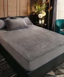 Luofanfei Fleece Spannbettlaken 140x200cm Hellgrau Warm und Kuschelig für Hochmatratzen OEKO-TEX STANDARD 100