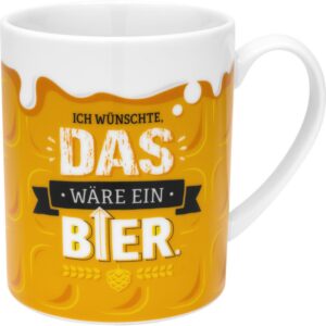 GRUSS & CO XL-Tasse Motiv Bier - lustiger Spruch, Porzellan, 60 cl gelb | Ideal Geschenk für Männer, Partys | Top-Suchbe