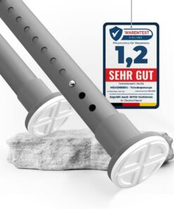 MEISENBERG Duschvorhangstange ohne Bohren Ausziehbare Teleskopstange 70-110cm Ø32mm Grau