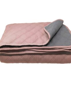 HOMELEVEL Tagesdecke Bett & Sofaüberwurf 220x200cm XXL OEKO-TEX Altrose/Grau