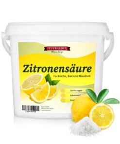Feinwälder® Premium Zitronensäure Pulver - reinigend & frisch einhauchen in Küche & Haushalt | Lebensmittelqualität, 5 k