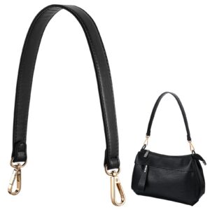 Yolev Yolev Leder Taschengurt Schwarz für Damen Schultergurte Länge 47cm Taschenriemen PU Leder Sellbel.ny Taschen Gurtb