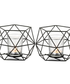 Romadedi Geometrischer Teelichthalter Kerzenständer - Modern für Tischdekoration bei Party und Hochzeit - Stumpenkerze W