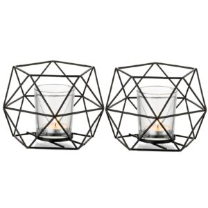 Romadedi Geometrischer Teelichthalter Kerzenständer - Modern für Tischdekoration bei Party und Hochzeit - Stumpenkerze W