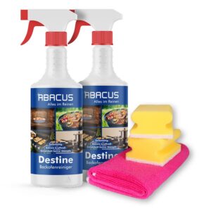ABACUS® Backofenreiniger - Grillreiniger mit Mikrofasertuch & Schwämmen für Professionelle im Küchenbereich 750 ml