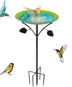 SEO-Titel: Für Babys Vögeltränke Stehend Gross 24,5*83cm Metall Wasserbad Garten Mit Pollen Für Vögeldiele