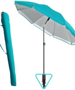 Menz Sonnenschirm Strand Ø 180 cm - UPF 50+ Strandschirm, windfest stabil und funktional für den Strands<thead>