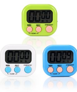 Digitaler KüChentimer sowie StopPUhr für Küche Schule Sport (Weiß) | Digitaler Timer mit Klappbarem Ständer und Display