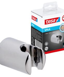 Tesa SPAA Duschkopfhalterung verchromt, rostfrei,wandmontage ohne bohren, stabil und gleichmäßig, inkl. klebelösung