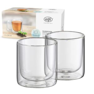 Alfi GLASSMOTION 2er Set hitzebeständige Kaffeegläser doppelwandig, BPA-frei, spülmaschinenfest
