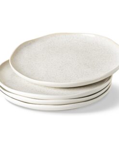 GBhome Steingut Speiseteller Set 4er 27cm Kratzfest Spülmaschinenfest Mikrowellenfest Beige