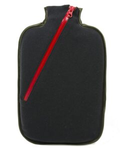 Hugo Frosch Öko-Wärmflasche 2,0l – Made in Germany – weiches Softshellbezug Schwarz