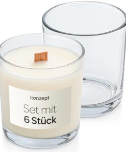 KONZEPT Kerzengläser 180 ml, 6er Set – ideale Teelichter für Dekoration und DIY-Kerzen