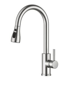 FORIOUS Hochdruck Küchenarmatur, Herausziehbar mit 360° Schwenkbarer Brause, Edelstahl Recycled Claim Standard Blended O