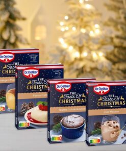 Dr. Oetker Winter-Desserts Probier-Set - Warme Schokoküchlein, Zimt Mousse, Panna Cotta und Orangen-Mascarpone-Creme,Rai