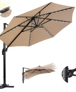 EROMMY Sonnenschirme 300cm UV-Schutz Balkon Groß 360° Schwenkbar Windbeständig