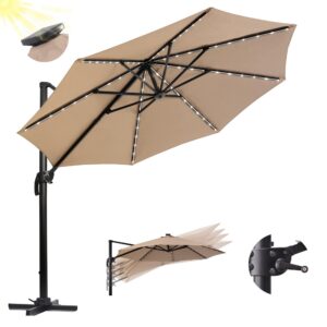 EROMMY Sonnenschirme 300cm UV-Schutz Balkon Groß 360° Schwenkbar Windbeständig