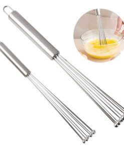 Annlpoy 2 Stücke Küchenschneebesen mit Kugeln, Edelstahl 304, für Mischen, Kochen und Schlagen, Längen 30 cm und 25 cm