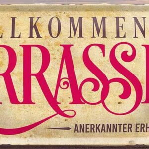 WOGEKA ART Retro Blechschild - Erholungsort -Vintage-Design Metall 28x12 cm als Geschenk-Idee zum Geburtstag Weihnachten