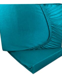 Microfaser Spannbetttuch/Döppelpack Türkis - 90x200-100x200 cm - Rundumgummi