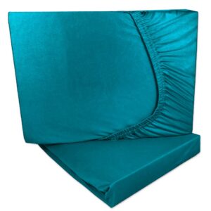 Microfaser Spannbetttuch/Döppelpack Türkis - 90x200-100x200 cm - Rundumgummi