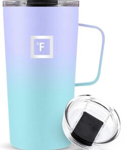 Thermo Travel Eisenflaslch Grip Kaffeebecher - 470 ml, auslaufsicher, vakuumisoliert, doppeltwandig, Hot Cold, Wasser Me