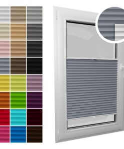 Standard Thermo Plissee mit Bohren I Maßgeschneiderte Rollos I Breite 30-129 cm I Höhe 50-230 cm I Blickdichte und licht
