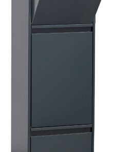ARREGUI CR304-B Anthrazit 3-Fach Mülltrennsystem Für Die Küche | Herausnehmbarer Inneneimer + Griff | 17 Liter Fächer |