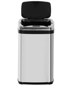 HOMCOM Edelstahl Automatik Mülleimer IR-Sensor ohne Inneneimer (30L runde Container) HOMCOM Edelstahl Automatik Müllei