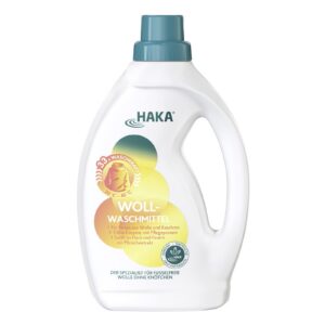 HAKA Wollwaschmittel flüssig 1L - schützt Wolle & Kaschmir, ideal für empfindliche Textilien, flauschig-weich & vegan -