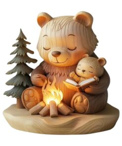 VOYANTE Bären Skulptur Deko 2D-Flache Schreibtisch Dekoration für Zuhause - Geschenk Zum Geburtstag Weihnachten