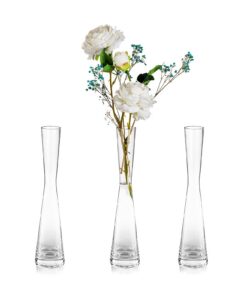 Blomus Glasseam Modern Schmale Glasvasen 3er Set 2|5cm Hoch Handmade für Pampasgras Tulpen