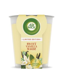 Air Wick Wohlfühl-Duftkerze XL - Sweet Vanilla Magic - Bis zu 40 Stunden Brenndauer - Enttailt natürliche ätherische Öle
