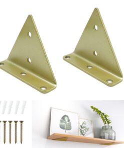 Schwerlast Regalhalterung Metall - Für Winkel Regale, 8 * 10cm Bodenträger, 2 Stück (Gold)