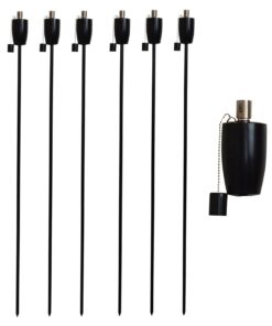 Harbour Housewares Metallgartenbrenner Fass Schwarz - 6er Pack