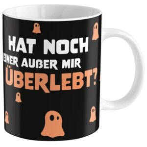 Sheepworld Farbwechseltasse Überlebt 35 cl Porzellan mit Geschenkbox Orange