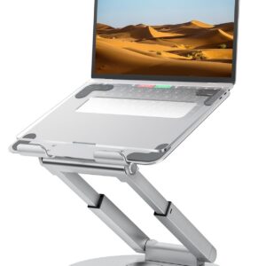 Laptop Ständer Höhenverstellbar mit 360° Drehbarer Basis, Standing Laptop Stand Computer Ständer mit MacBook Pro 13", Er