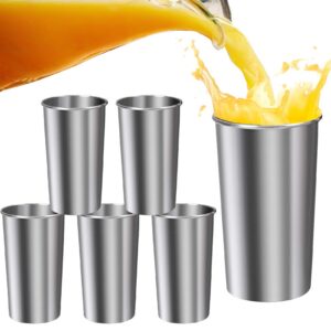 Unbeschärfte Tassen, 6 Stück Wasser-Tassen, unbrechbar stapelbar, 600ml tauglich für Kinder und Erwachsene, Hydrierung,