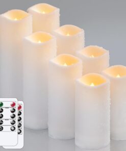 Wasserdichte Packung mit 8 Flammenlosen LED Kerzen für draußen Batteriebetrieb & Timerfunktion