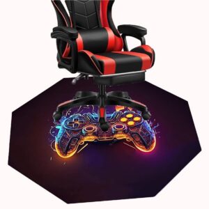 Gaming Teppich Bürostuhl Unterlage Anteilssenkend Anti-Slip MAxia Achteckig 120cm
