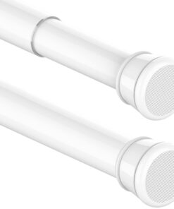 1Stück White Ausziehbare Kleiderstange ohne Bohren für Fenster und Kleiderschrank - 62-85CM