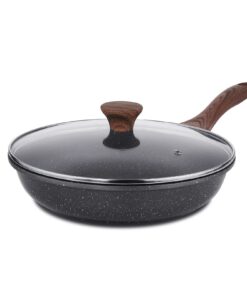 Sensarte Antihaft Bratpfanne, Schweizer Granit Beschichtung, Gesund Kochen für Chef, Gasherd und Induktion Kompatibel, P