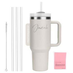 WALLFID 40oz Edelstahl Thermobecher, vakuumisoliert & personalisierbar, ideal für Outdoor-Lovers, inkl. 3 Strohhalmen &
