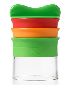 OXO Good Grips Hand-Spiralschneider mit 3 mehrfarbenen Edelstahlklingen – ergonomischer Griff